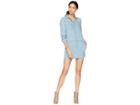 Juicy Couture Soft Woven Chambray Embroidered Dress (mojave Wash) Women's Dress