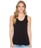 Dylan By True Grit Vintage Soft Cotton Pleated And Ruffle Tank Top (black) Women's Sleeveless