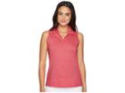 Adidas Golf Tonal Stripe Sleeveless Polo (energy Pink/white) Women's Clothing