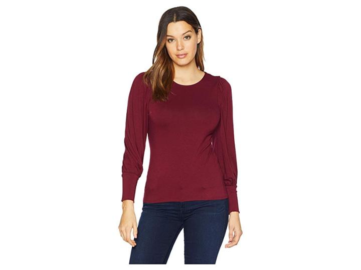 Vince Camuto Bubble Long Sleeve Top (manor Red) Women's Clothing