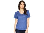 Nally & Millie Short Sleeve Blue Texture Print Top (multi) Women's Clothing