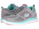 Skechers Flex Appeal-stiches (gray/pink) Women's Shoes