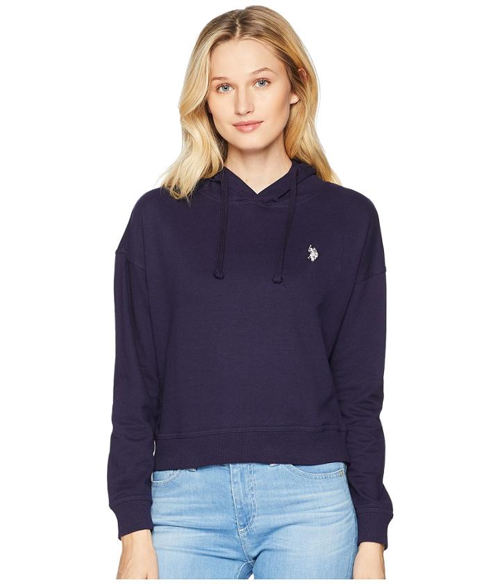 U.s. Polo Assn. Hoodie Sweatshirt (evening Blue) Women's Sweatshirt