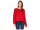 Kut From The Kloth Page Chunky Crew Neck Top (red) Women's Long Sleeve Pullover