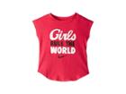 Nike Kids Girls Rule The World Modern Short Sleeve T-shirt (toddler) (rush Pink) Girl's Clothing