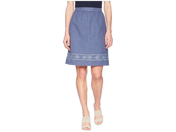 Pendleton Embroidered Hem Skirt (vintage Indigo/stonewash) Women's Skirt