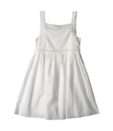 Chloe Kids Cotton Crepe Couture Dress Embroidery Under Cover (little Kids/big Kids) (off-white) Girl's Dress
