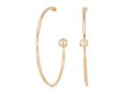 Steve Madden Solid Open Hoop Post Earrings (rose Gold) Earring
