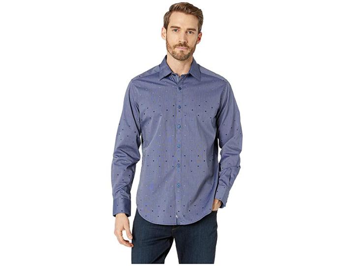 Robert Graham Kerr Sports Shirt (navy) Men's Clothing