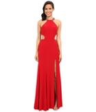 Faviana Jersey Scoop Neck W/ Beaded Back Detail 7543 (red) Women's Dress