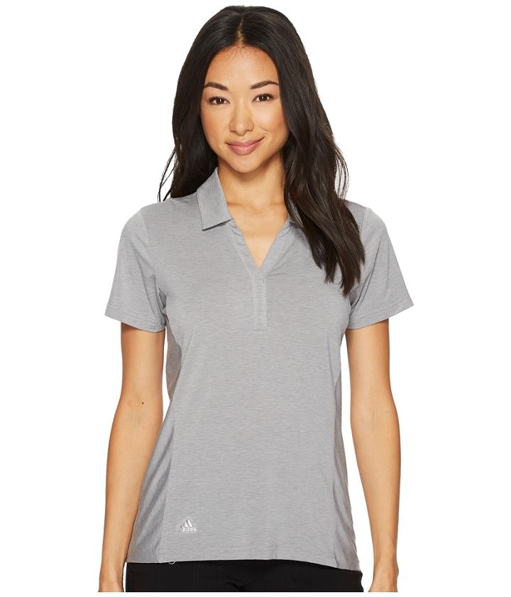 Adidas Golf Rangewear Short Sleeve Polo (grey Three) Women's Short Sleeve Knit