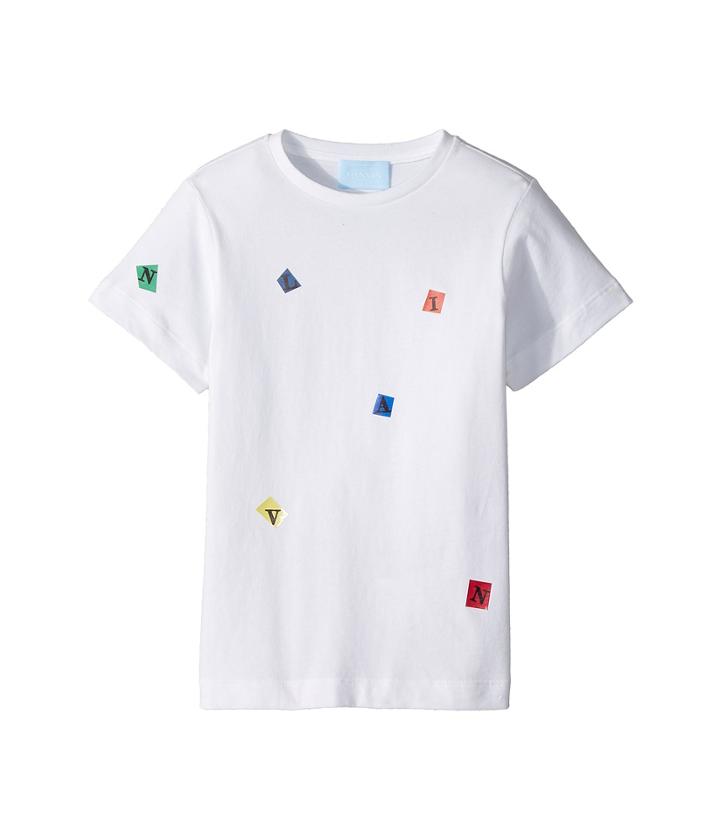 Lanvin Kids Tossed Letters T-shirt (little Kids/big Kids) (white) Boy's T Shirt