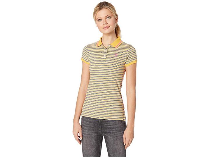 U.s. Polo Assn. Stripe Polo (wild Dandelion) Women's Clothing