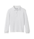 Nautica Kids Long Sleeve Pique Polo (big Kids) (white) Boy's Long Sleeve Pullover