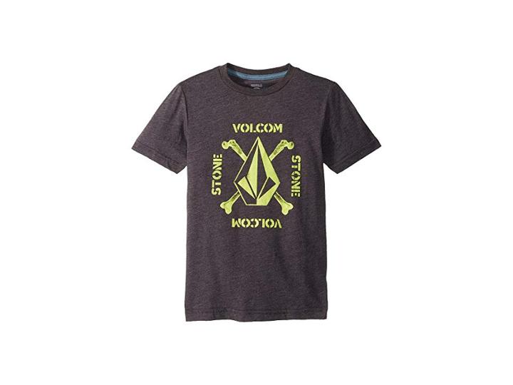 Volcom Kids Mutiny Stone Short Sleeve Tee (big Kids) (heather Black) Boy's T Shirt