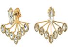 Rebecca Minkoff Front Back Sparkler Earrings (gold/crystal) Earring