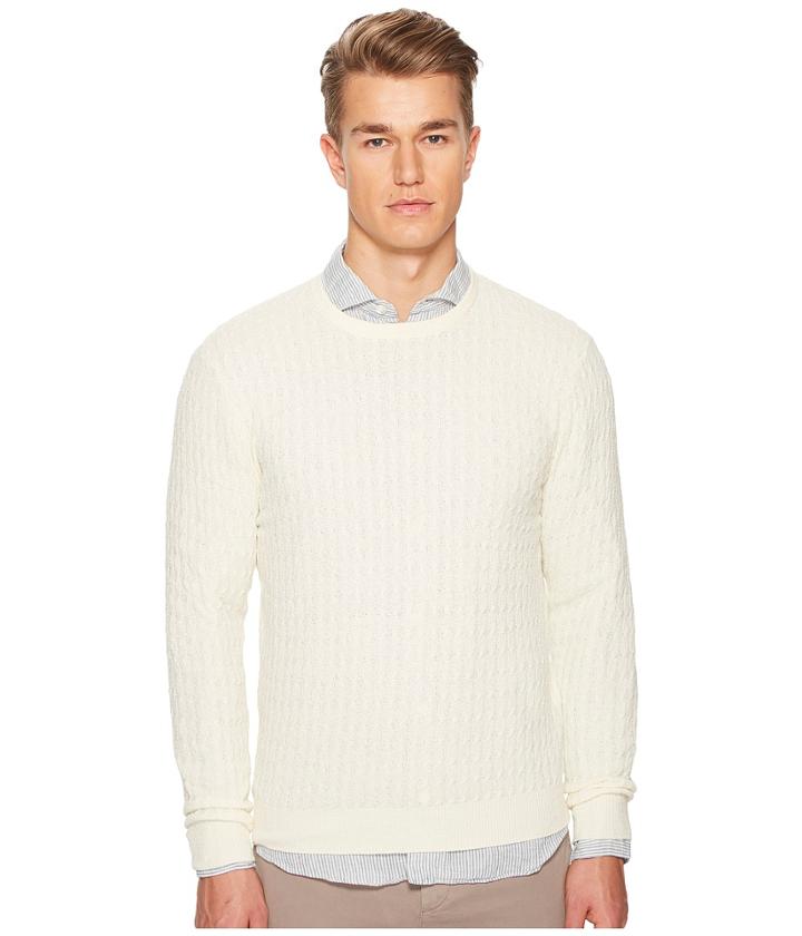 Eleventy Spunia Cable Knit Sweater (ivory) Men's Sweater