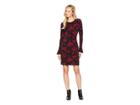 Michael Michael Kors Eden Rose Flounce Dress (black/red Currant) Women's Dress
