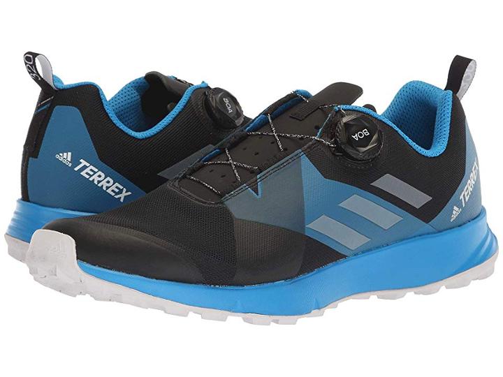 Adidas Outdoor Terrex Two Boa(r) (black/grey One/bright Blue) Men's Running Shoes