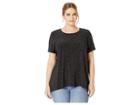 Anne Klein Plus Size Nightcap Short Sleeve Top (anne Black/morning Light Combo) Women's Clothing
