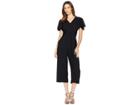 Tahari By Asl Cropped Jumpsuit With Self-tie Belt (black) Women's Jumpsuit & Rompers One Piece