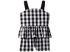 Kate Spade New York Kids Gingham Romper (big Kids) (fresh White/black) Girl's Jumpsuit & Rompers One Piece