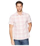 Perry Ellis Essential Plaid Pattern Shirt (himalayan Pink) Men's Clothing