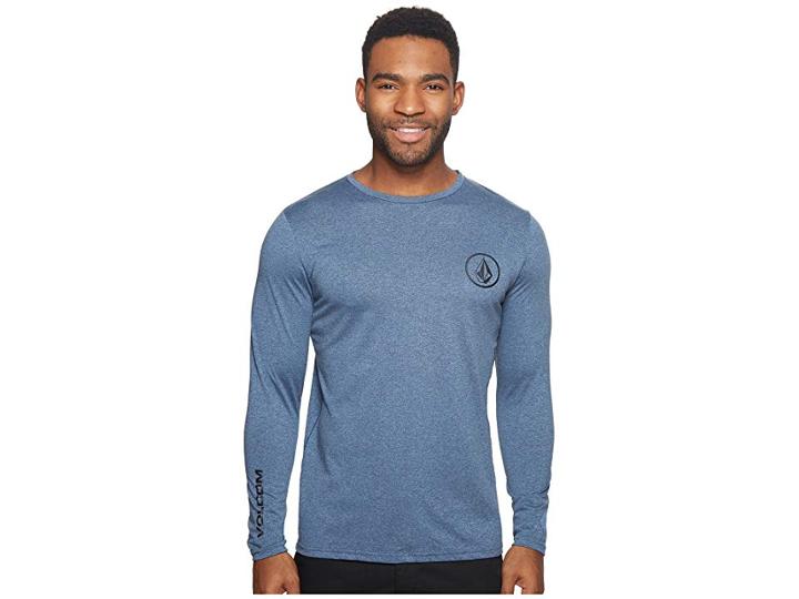 Volcom Lido Heather Long Sleeve (deep Blue) Men's Clothing