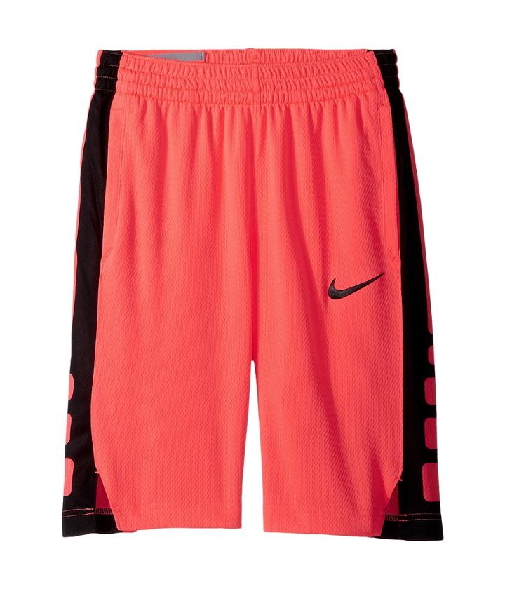 Nike Kids Dry Elite Basketball Short (little Kids/big Kids) (hot Punch/black/black) Boy's Shorts