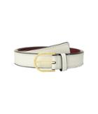 Calvin Klein Stitched Flat Strap Belt W/ Eyelets (angora) Women's Belts