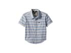 Volcom Kids Branson Short Sleeve Shirt (toddler/little Kids) (vintage Blue) Boy's Short Sleeve Button Up
