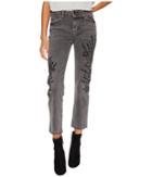 Free People Embroidered Girlfriend Jeans (grey) Women's Jeans