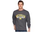 Champion College Michigan Wolverines Eco Powerblend Crew (granite Heather) Boy's Short Sleeve Pullover