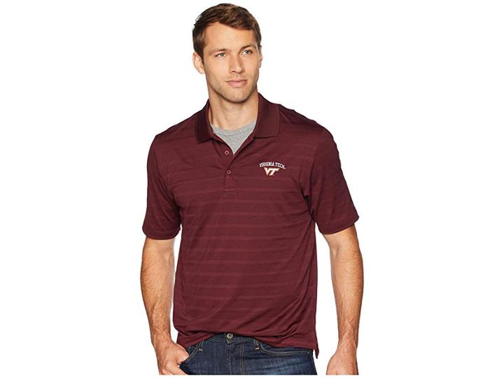 Champion College Virginia Tech Hokies Textured Solid Polo (maroon 1) Men's Short Sleeve Pullover