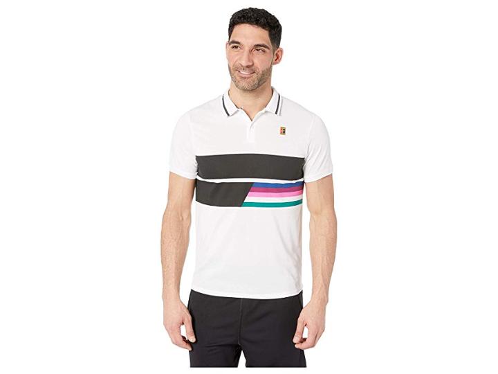 Nike Rafa Nikecourt Advantage Polo Classic (white/white/blue Void/black) Men's Clothing