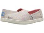 Toms Kids Alpargata (little Kid/big Kid) (pink Multi Twill Glimmer) Girl's Shoes