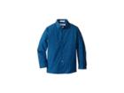 Calvin Klein Kids Long Sleeve End On End Gingham Shirt (little Kids) (dark Blue) Boy's Long Sleeve Button Up