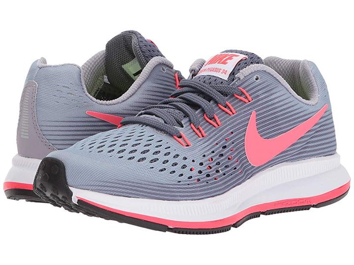 Nike Kids Zoom Pegasus 34 (little Kid/big Kid) (provence Purple/solar Red/light Carbon) Girls Shoes