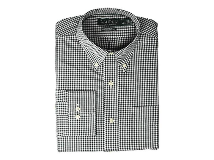 Lauren Ralph Lauren Classic No Iron Button Down With Pocket Dress Shirt (green) Men's Long Sleeve Button Up