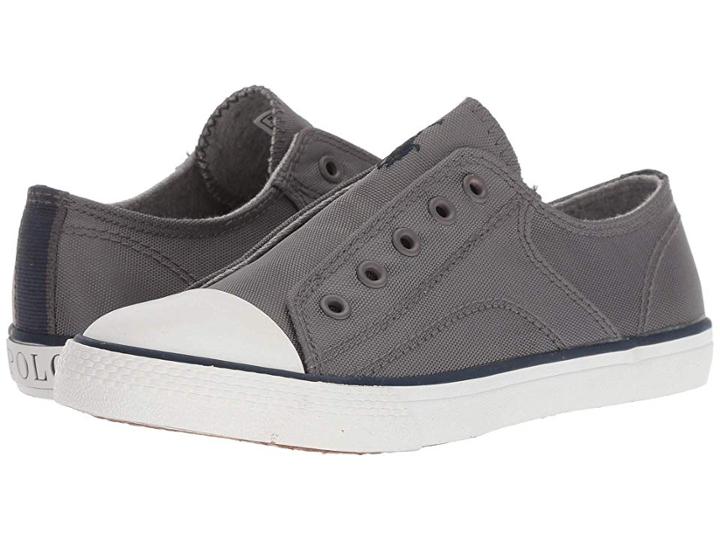 Polo Ralph Lauren Kids Rowenn (little Kid) (charcoal Nylon/navy Pp) Boy's Shoes