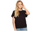 Michael Stars Elevated French Terry Flutter Sleeve Tee (black) Women's T Shirt