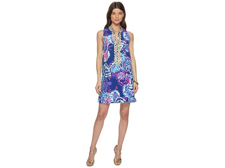 Lilly Pulitzer Jane Shift (deep Indigo Gypsea Girl) Women's Dress