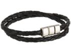 Torino Leather Co. Braided Leather Double Wrap Bracelet (black) Bracelet