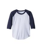 Chaser Kids Vintage Jersey Baseball Tee (little Kids/big Kids) (white/avalon) Boy's T Shirt