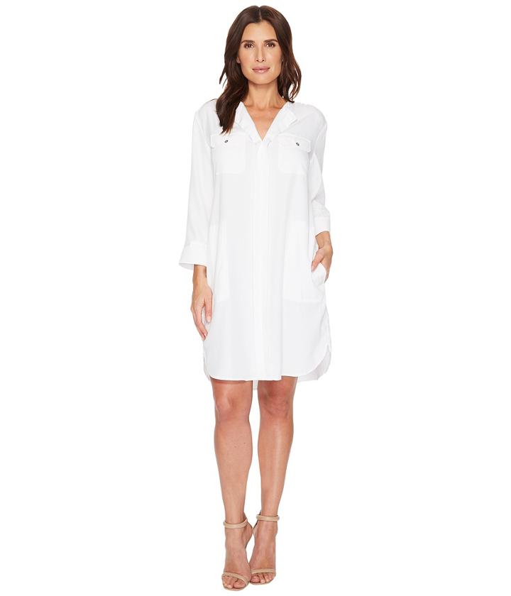 Nic+zoe Wanderlust Shirtdress (paper White) Women's Dress