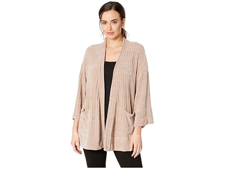 Mod-o-doc Chenille Rib Kimono Sleeve Cardigan (fawn) Women's Sweater