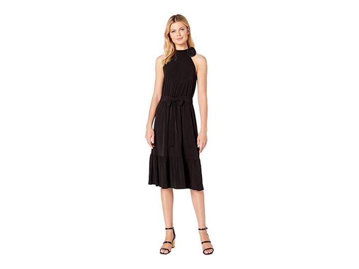 Michael Michael Kors Halter Neck Midi Dress (black) Women's Dress