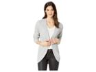 Pink Rose Cocoon Cardigan W/ Pointelle And All Over Shaker Stitch (light Heather Grey) Women's Sweater