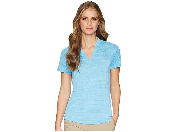 Nike Golf Zonal Cooling Polo Short Sleeve Sub Jacquard (equator Blue/flat Silver) Women's Short Sleeve Pullover
