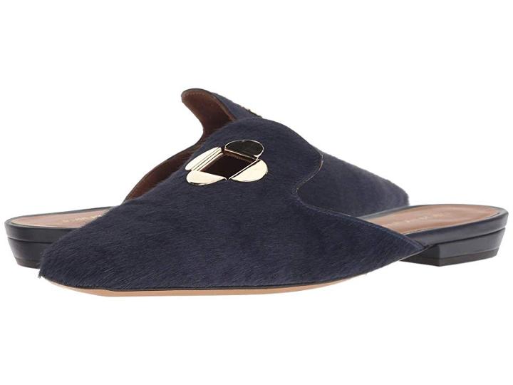 Emporio Armani Pony Skin Slide (navy) Women's Flat Shoes
